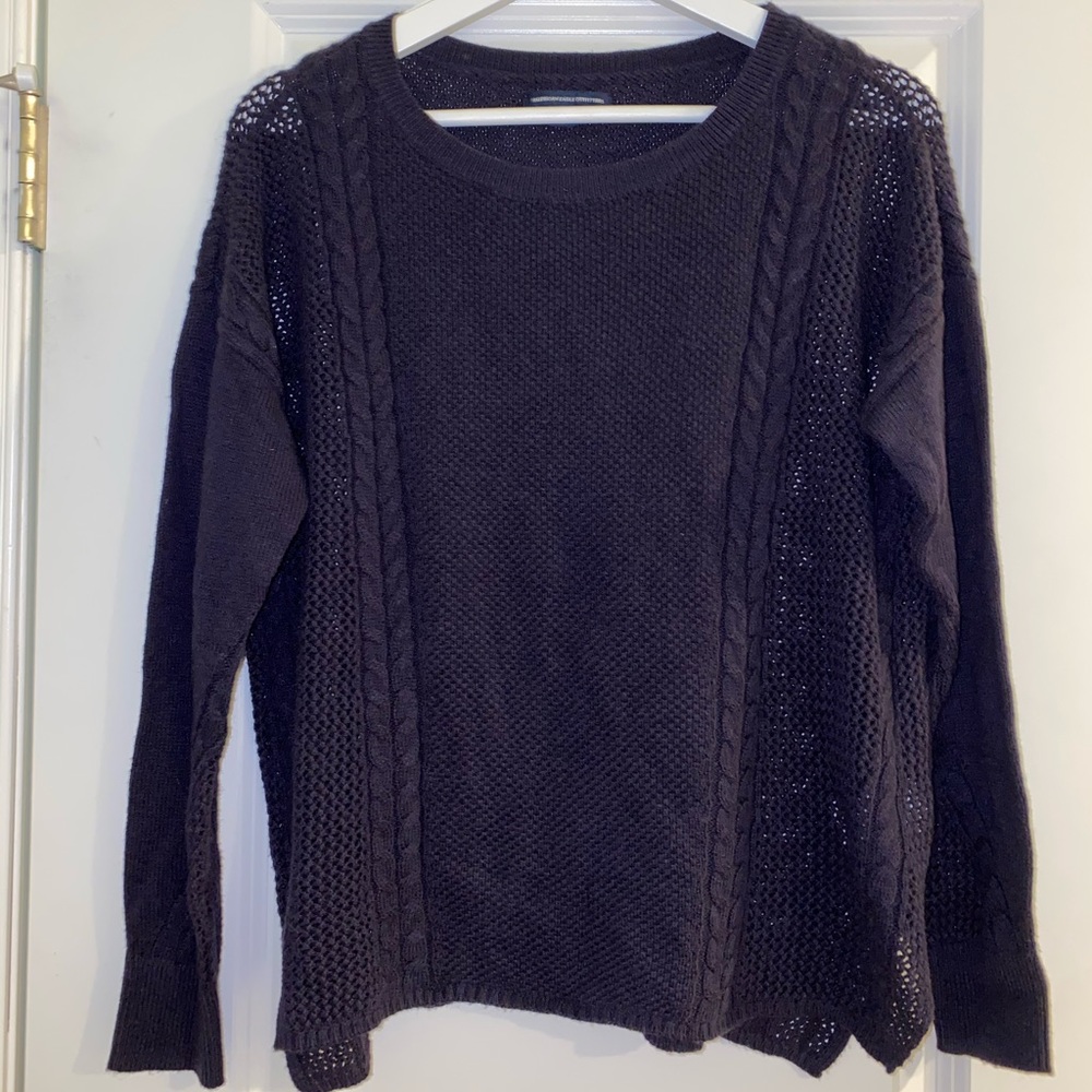 American Eagle Braided Purple Sweater